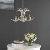 Faux Antler White Candelabra Branch Chandelier