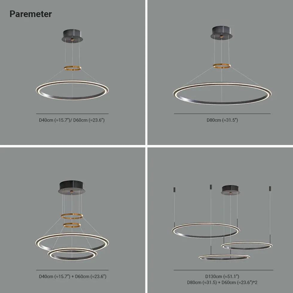 Single Ring Design Thin Wire Modern LED Pendant Light