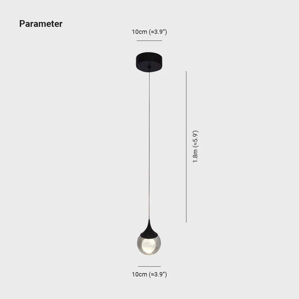 Creative Crystal Glass Ball Pendant Light for Bedroom