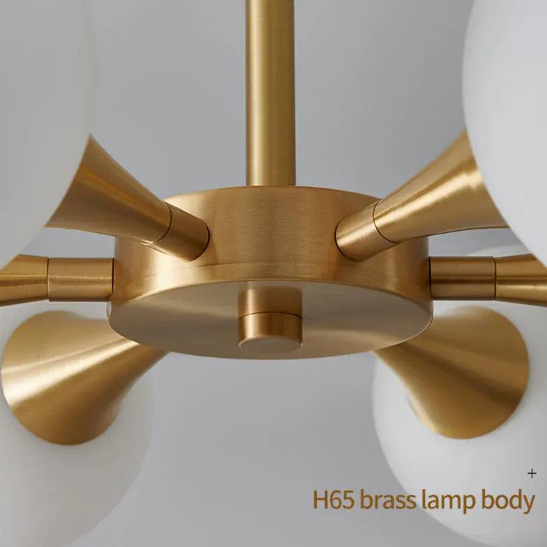Luxury Brass White Glass Molecular Pendant Light