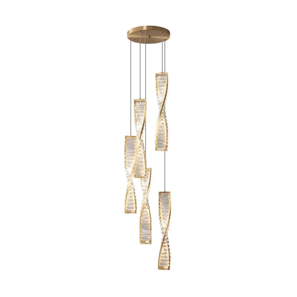 Spiral Strip Crystal Pendant Light