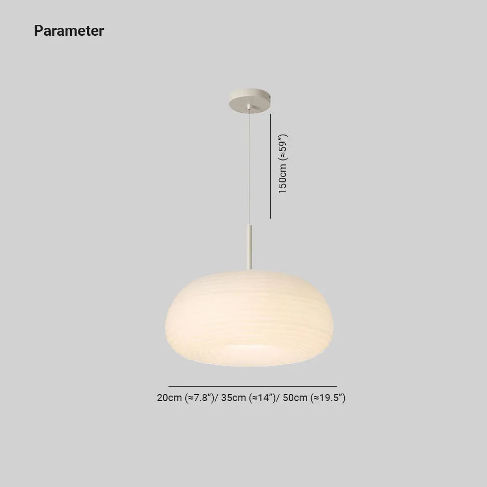 White Round Lampshade Modern Bedroom Pendant Light