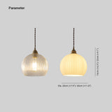 Striped Transparent Spherical Glass Pendant Light