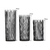 European Black Asymmetric Iron Line Candleholder