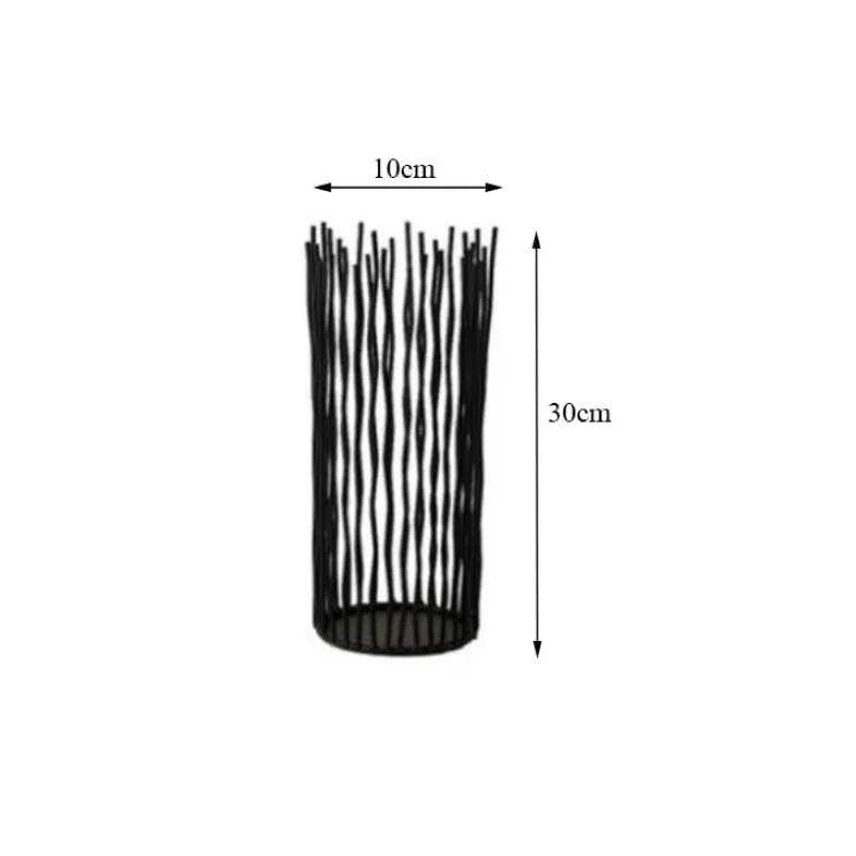 European Black Asymmetric Iron Line Candleholder