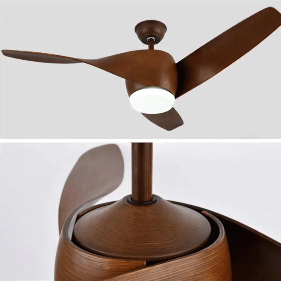 Vintage Wood Ceiling Fan with Light