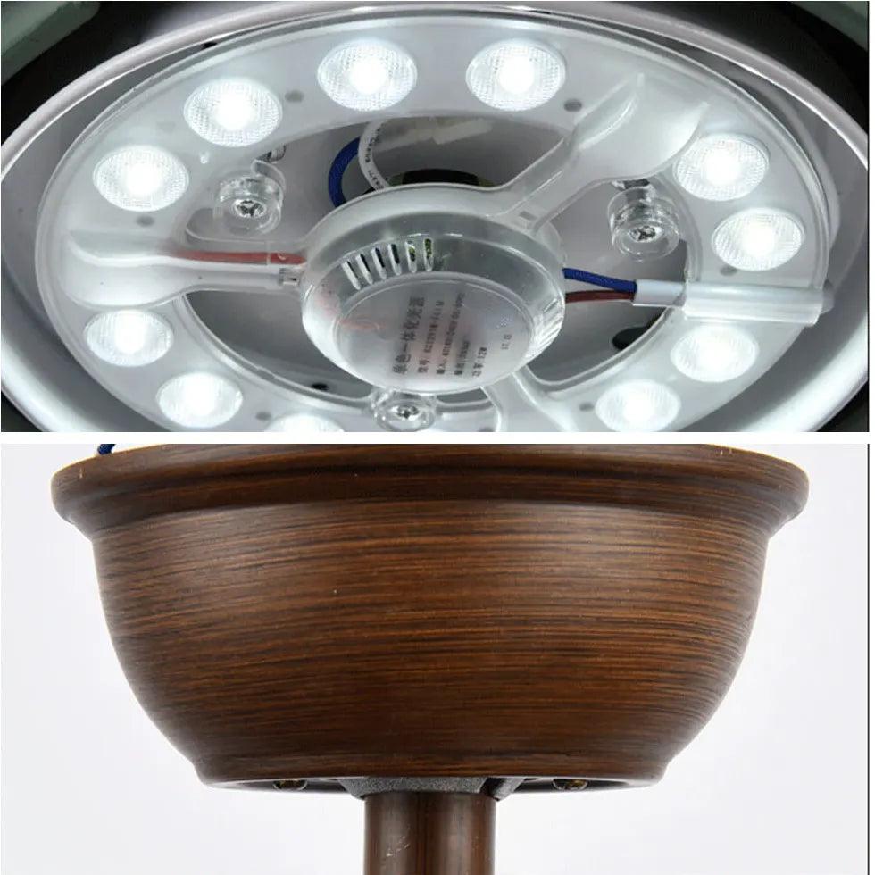 Vintage Wood Ceiling Fan with Light