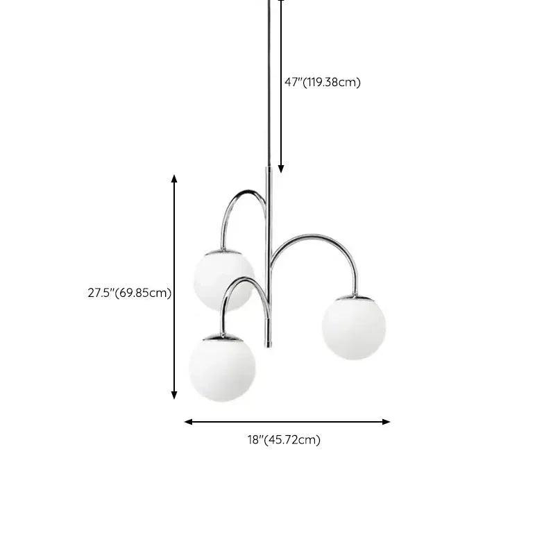 Glass Globe Pendant Light Fixture with Three Lights