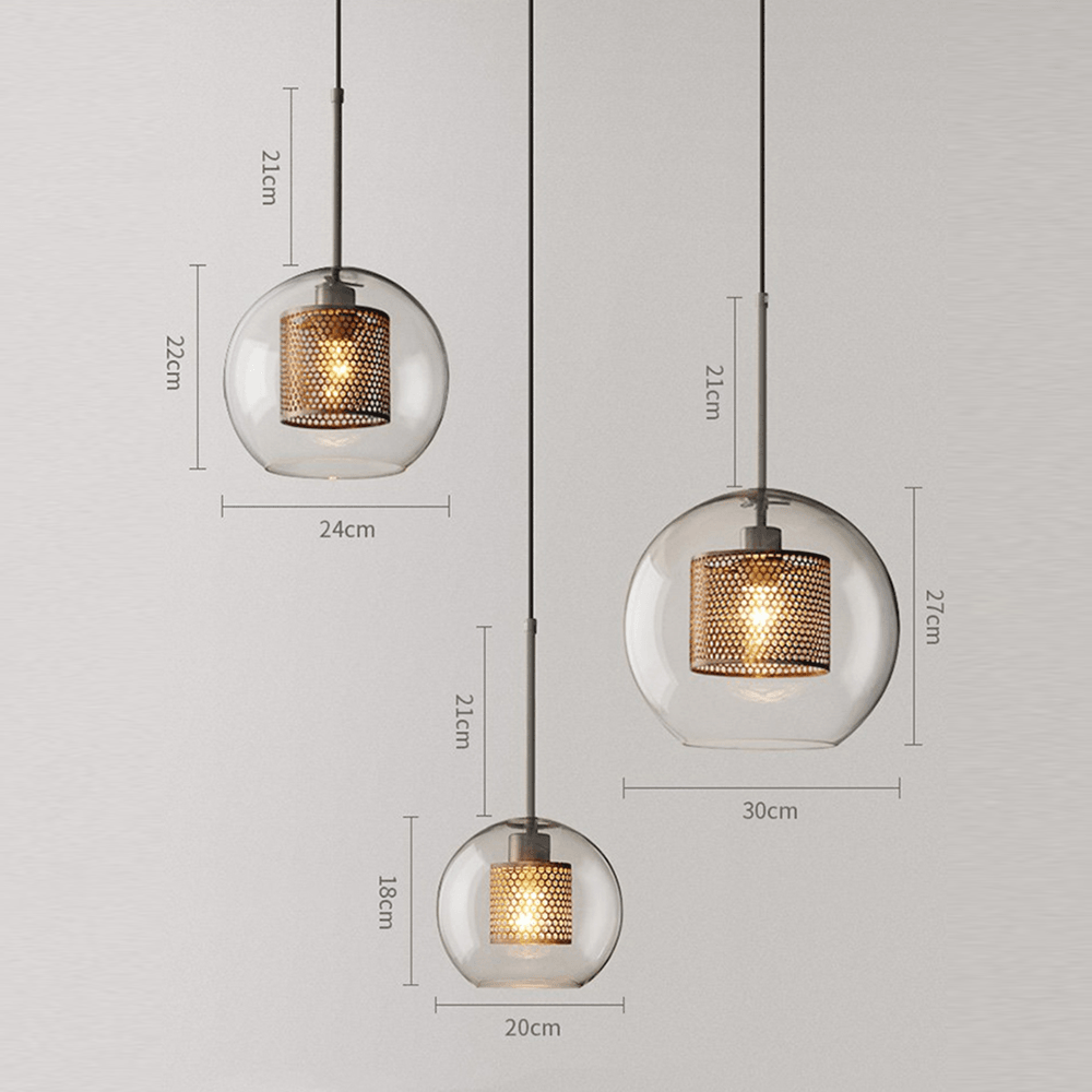 Clear Glass Ball Pendant Light for Dining Room