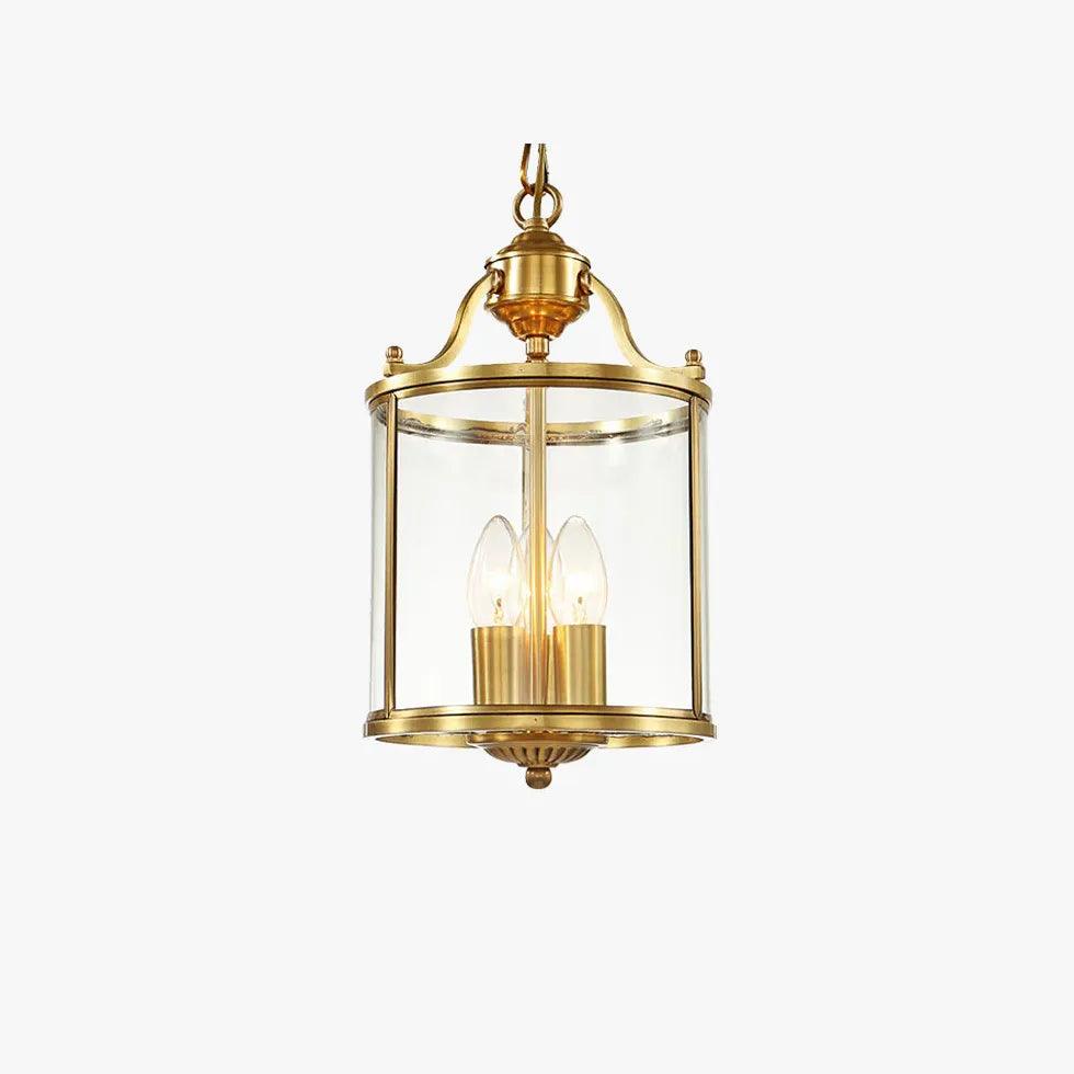 Transparent Lantern Vintage Gold Pendant Light