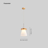 Trapezoidal White Lampshade Wooden Minimalist Pendant Light