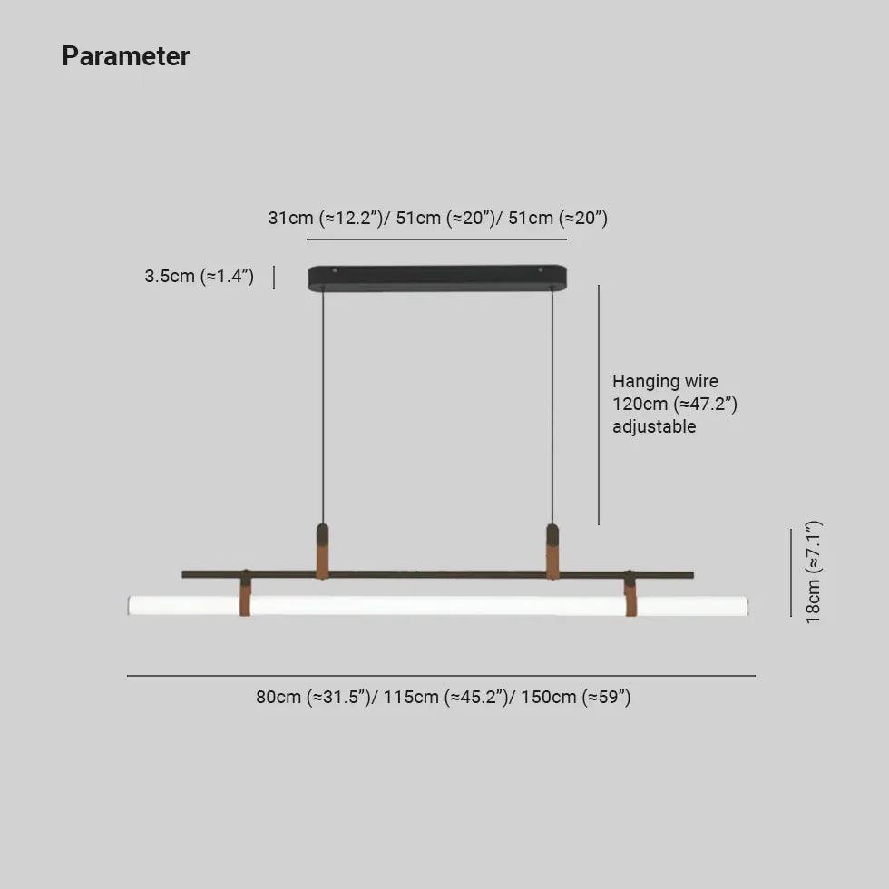 Tubular Metal LED Dining Room Pendant Light