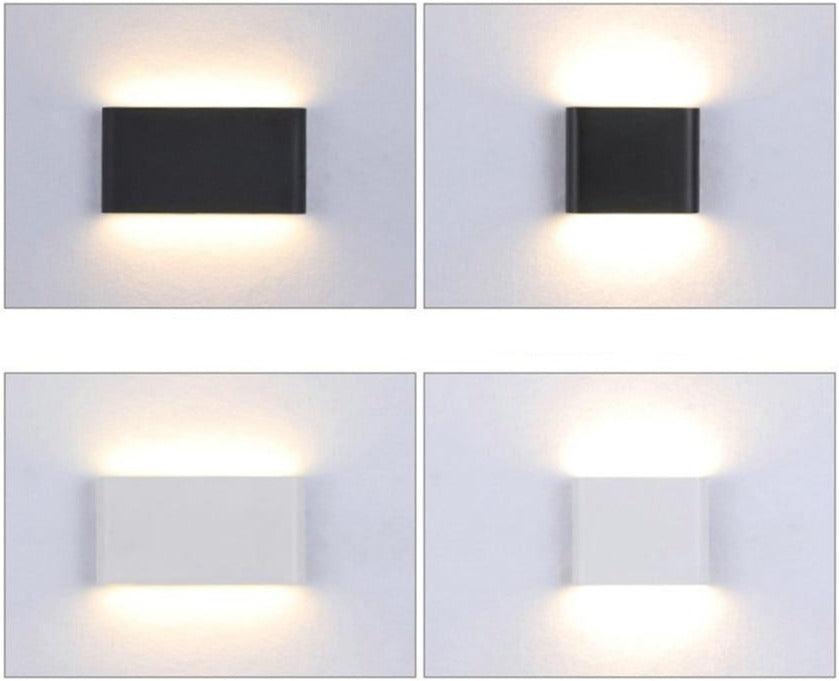 Black Rectangular Waterproof LED Outdoor Wall Light