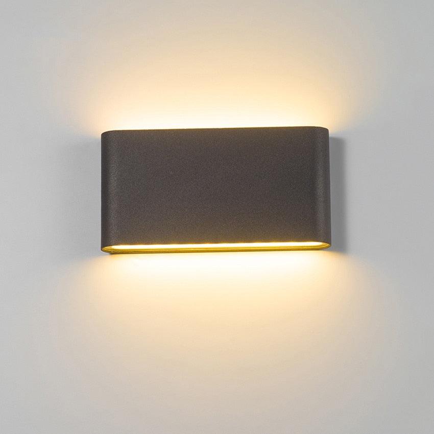 Black Rectangular Waterproof LED Outdoor Wall Light