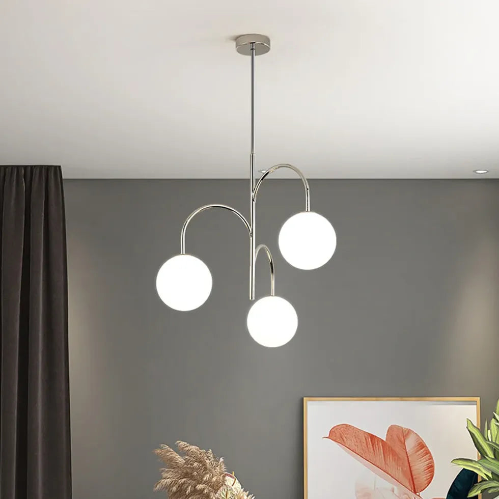 Three-Head Glass Ball Minimalist Pendant Light