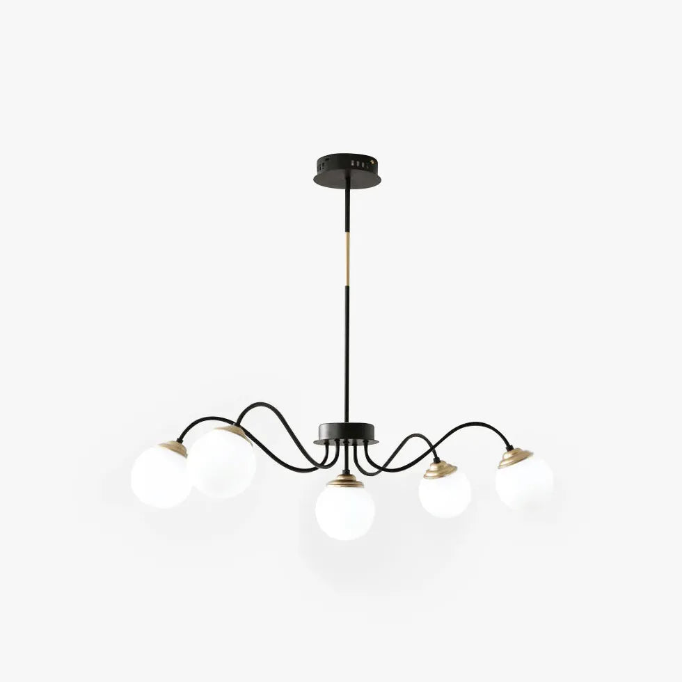 Streamlined Black Frame Kitchen Sphere Chandelier