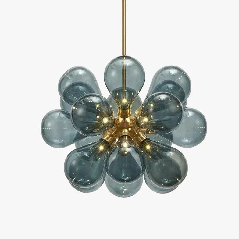 Radial Petal Design Glass Modern Pendant Light