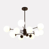 Glass and Gold Chandelier with Simple Iron Design