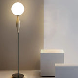 White Sphere Long Rod Minimalist Floor Lamp