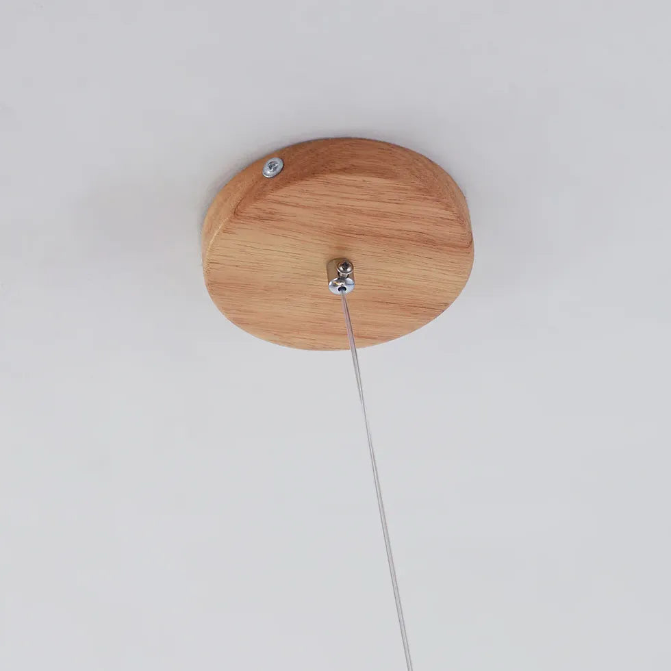 Wooden Glass Ball Industrial Nordic Pendant Light