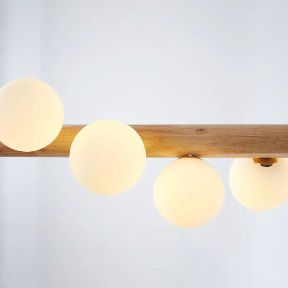 Wooden Glass Ball Industrial Nordic Pendant Light