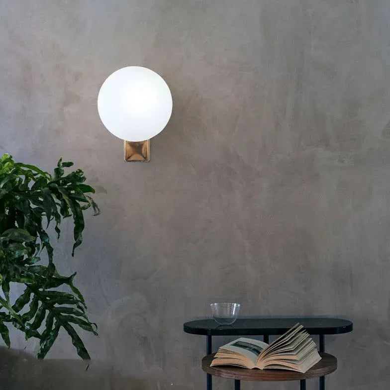 Milk White Globe Glass Modern Wall Lights