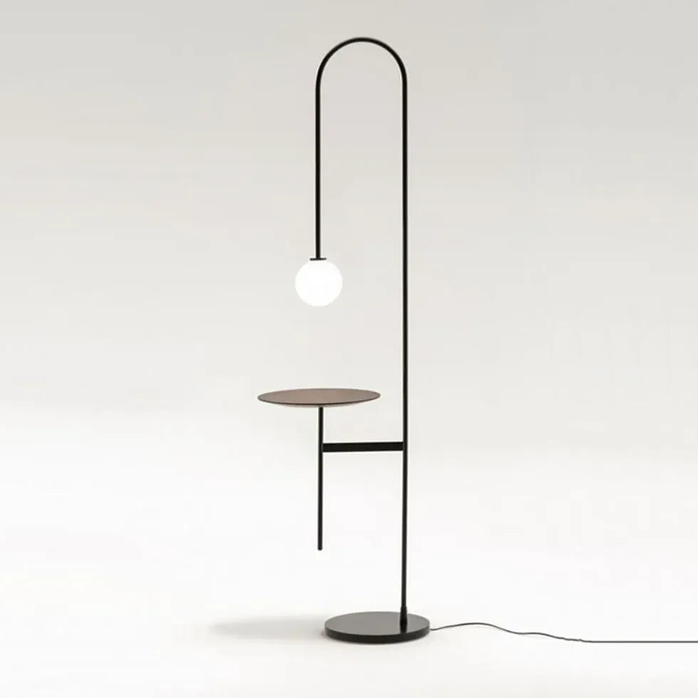 Sphere Curved Rod Side Table Floor Lamp