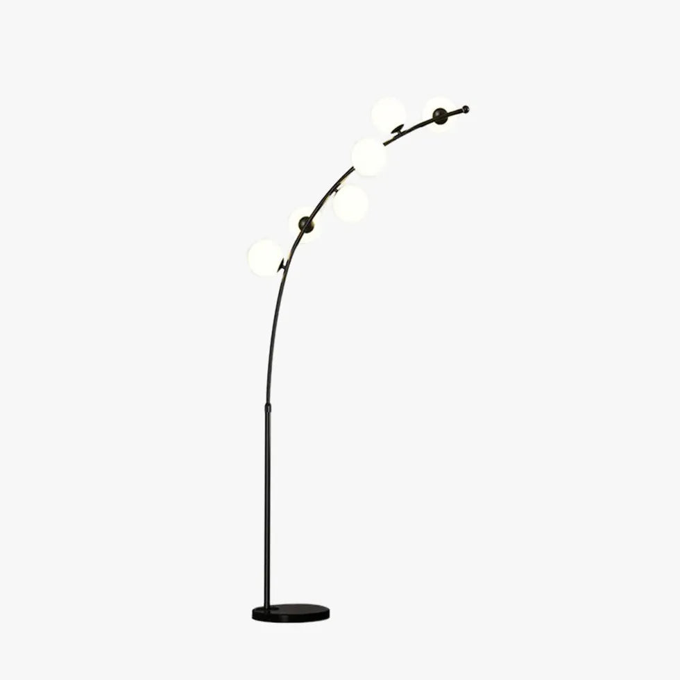 White Multi-Ball Arched Modern Floor Lamp