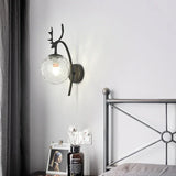 Deer Antler Glass Ball Bedroom Wall Lights