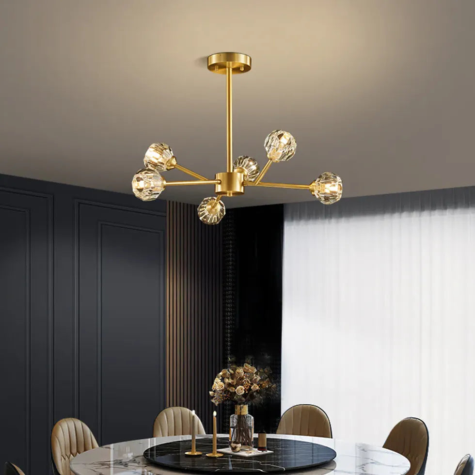 Gold Glass Radial for Dining Room Chandelier