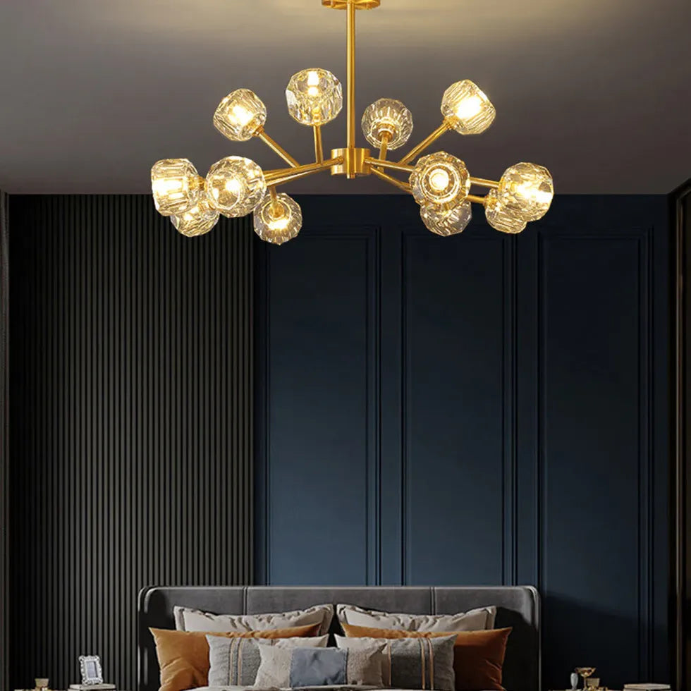 Gold Glass Radial for Dining Room Chandelier