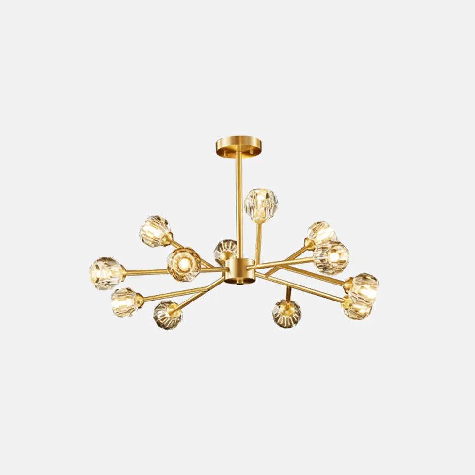 Gold Glass Radial for Dining Room Chandelier