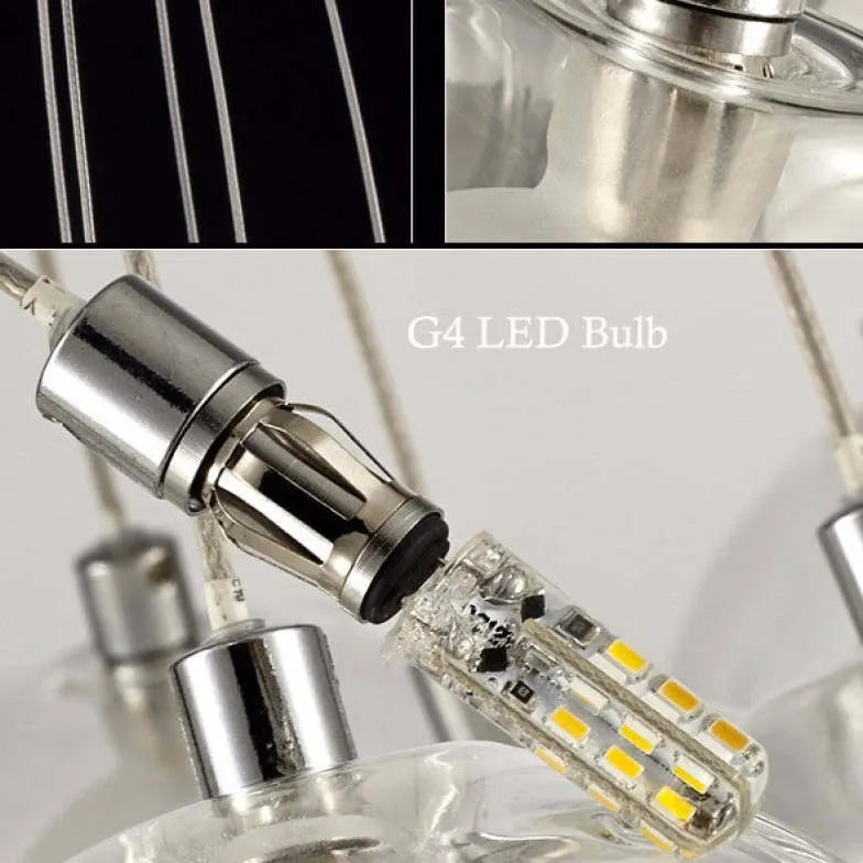 Multiple Clear Glass Bubble Minimalist Pendant Light