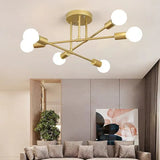 Multi-Arm Structure Gold Modern Ceiling Light