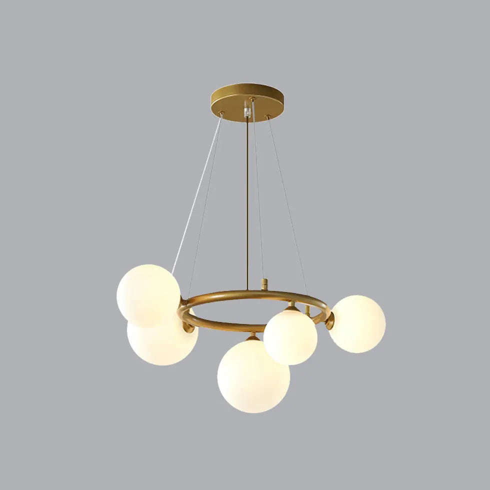 Ring-Shaped Multi Glass Ball Minimalist Chandelier