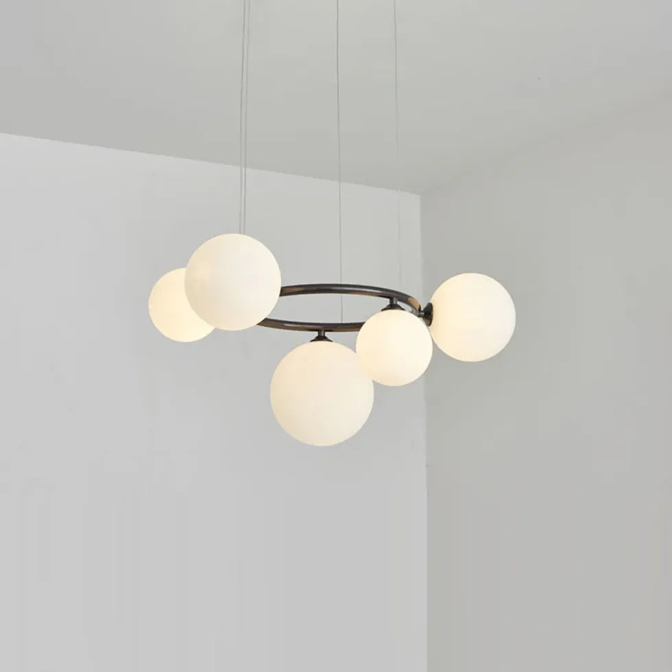 Ring-Shaped Multi Glass Ball Minimalist Chandelier