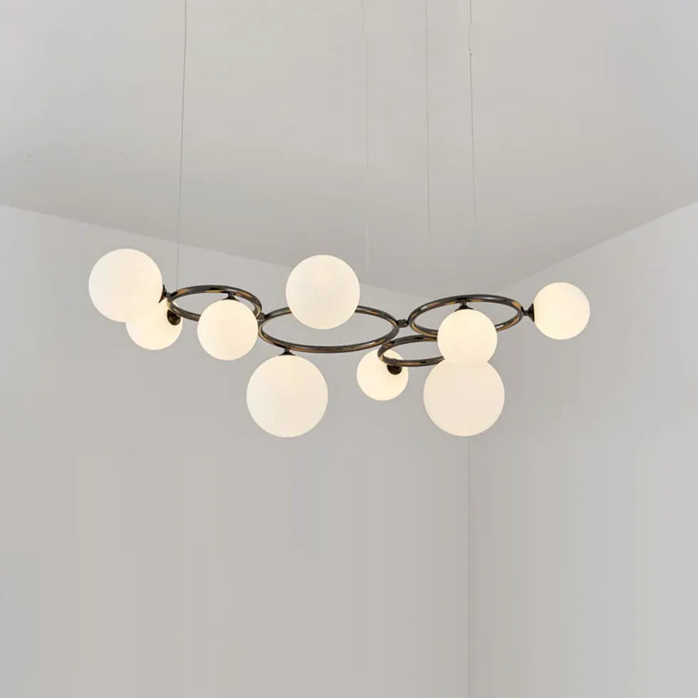 Ring-Shaped Multi Glass Ball Minimalist Chandelier