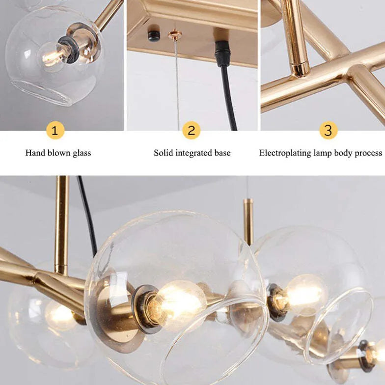 Clear Glass Multi-Ball for Living Room Pendant Light