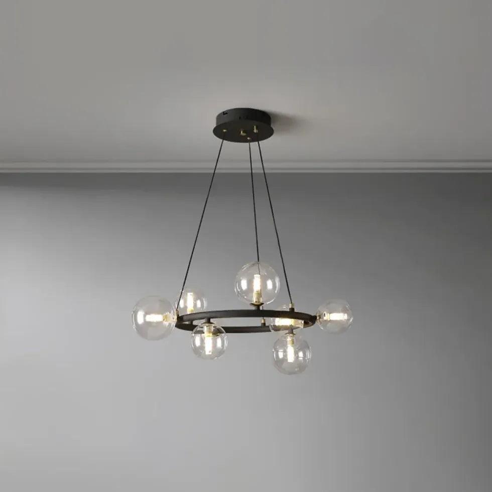 Golden Circle Modern Glass Sphere Pendant Light - Clowas