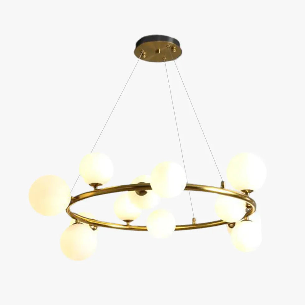 Golden Circle Modern Glass Sphere Pendant Light