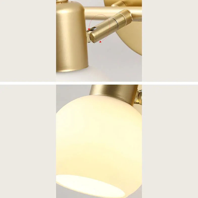 Gold Multi Arm Globe Glass Spotlight