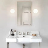 Flush Wall Light White Glass