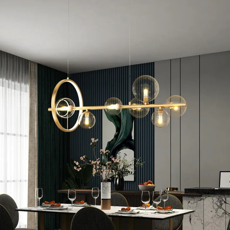 Linear Large Light Bulb Kitchen Modern Chandelier