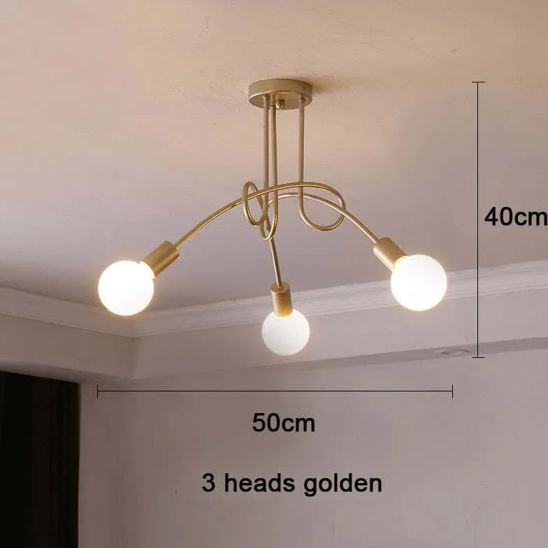 White Multi-Bulb Entwined Ceiling Light