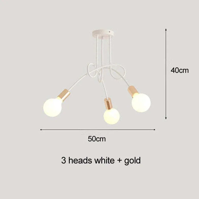 White Multi-Bulb Entwined Ceiling Light