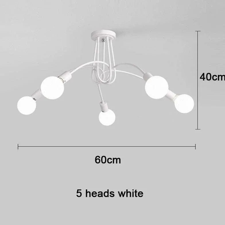 White Multi-Bulb Entwined Ceiling Light