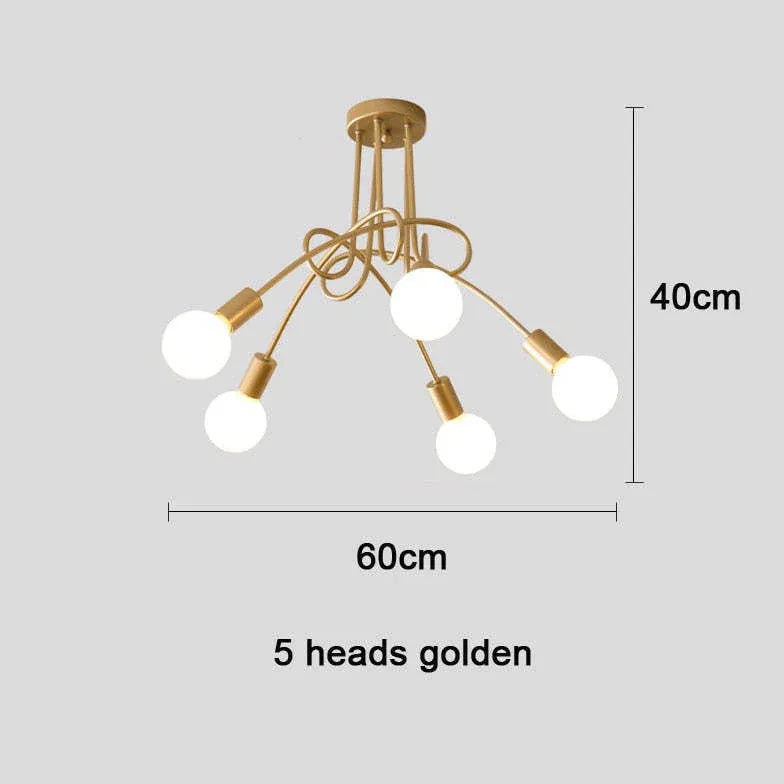 White Multi-Bulb Entwined Ceiling Light