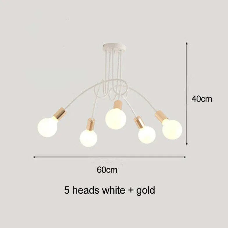 White Multi-Bulb Entwined Ceiling Light