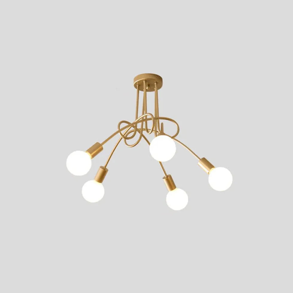 White Multi-Bulb Entwined Ceiling Light