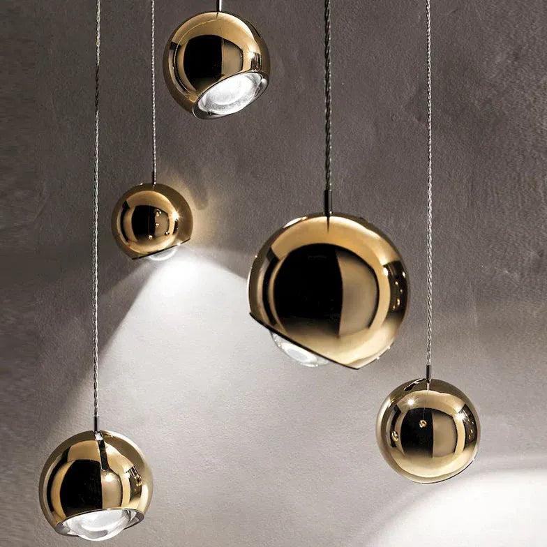 Metallic Sphere Smooth Modern Minimalist Pendant Light